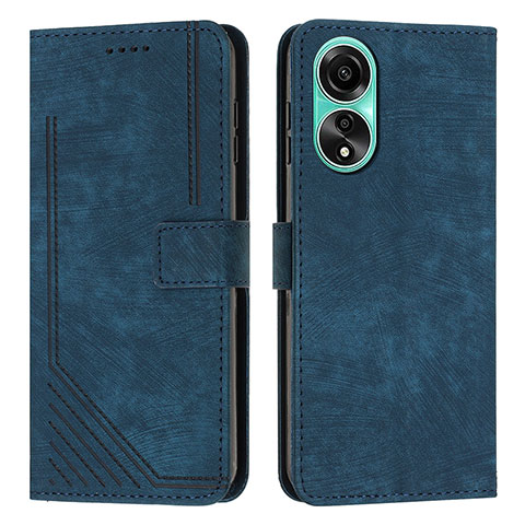 Coque Portefeuille Livre Cuir Etui Clapet Y01X pour Oppo A18 Bleu