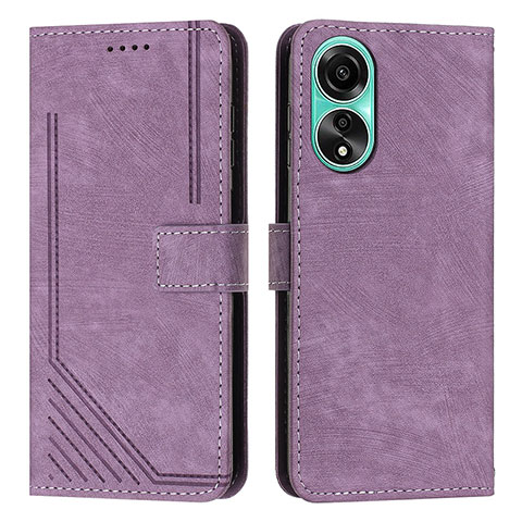 Coque Portefeuille Livre Cuir Etui Clapet Y01X pour Oppo A18 Violet