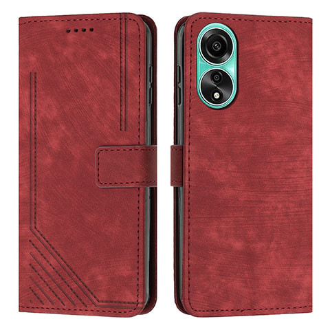 Coque Portefeuille Livre Cuir Etui Clapet Y01X pour Oppo A38 Rouge