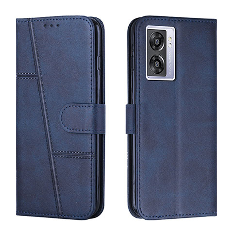 Coque Portefeuille Livre Cuir Etui Clapet Y01X pour Oppo A57 5G Bleu