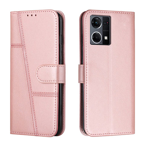 Coque Portefeuille Livre Cuir Etui Clapet Y01X pour Oppo F21 Pro 4G Or Rose