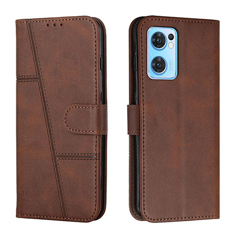 Coque Portefeuille Livre Cuir Etui Clapet Y01X pour Oppo Find X5 Lite 5G Marron