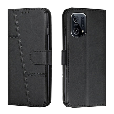 Coque Portefeuille Livre Cuir Etui Clapet Y01X pour Oppo Find X5 Pro 5G Noir