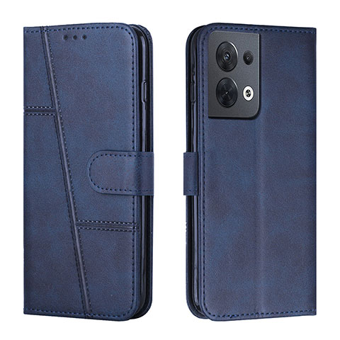 Coque Portefeuille Livre Cuir Etui Clapet Y01X pour Oppo Reno8 5G Bleu