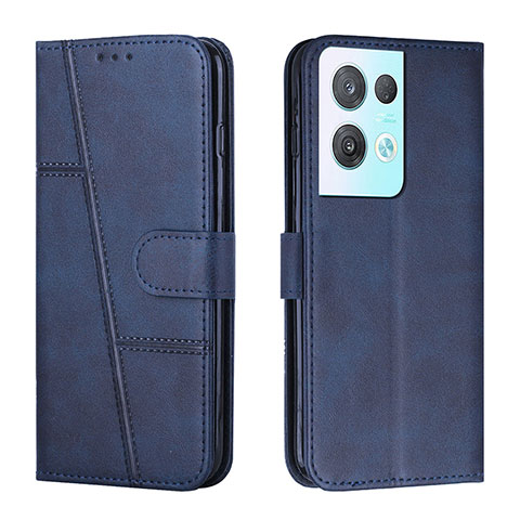 Coque Portefeuille Livre Cuir Etui Clapet Y01X pour Oppo Reno8 Pro 5G Bleu