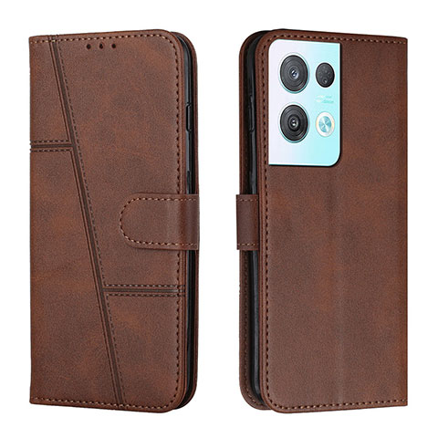 Coque Portefeuille Livre Cuir Etui Clapet Y01X pour Oppo Reno8 Pro+ Plus 5G Marron