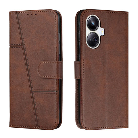 Coque Portefeuille Livre Cuir Etui Clapet Y01X pour Realme 10 Pro+ Plus 5G Marron