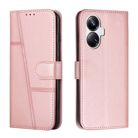 Coque Portefeuille Livre Cuir Etui Clapet Y01X pour Realme 10 Pro+ Plus 5G Or Rose