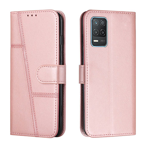 Coque Portefeuille Livre Cuir Etui Clapet Y01X pour Realme 8 5G Or Rose