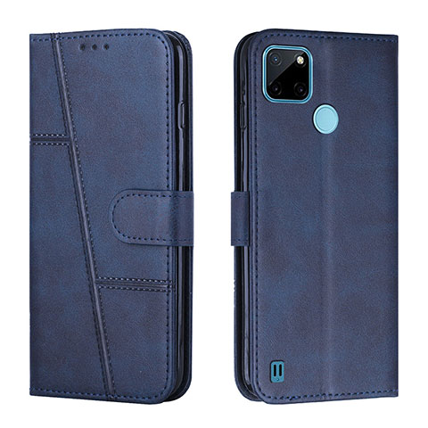 Coque Portefeuille Livre Cuir Etui Clapet Y01X pour Realme C21Y Bleu