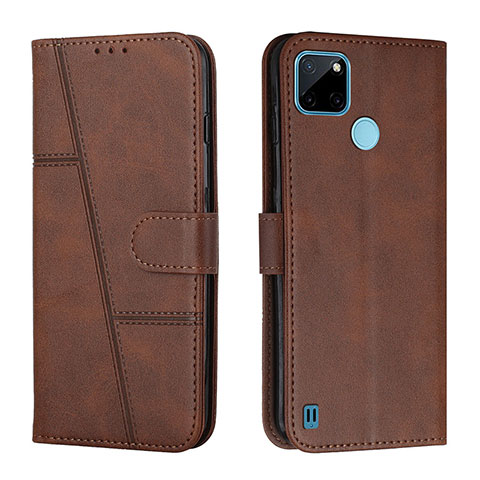 Coque Portefeuille Livre Cuir Etui Clapet Y01X pour Realme C25Y Marron