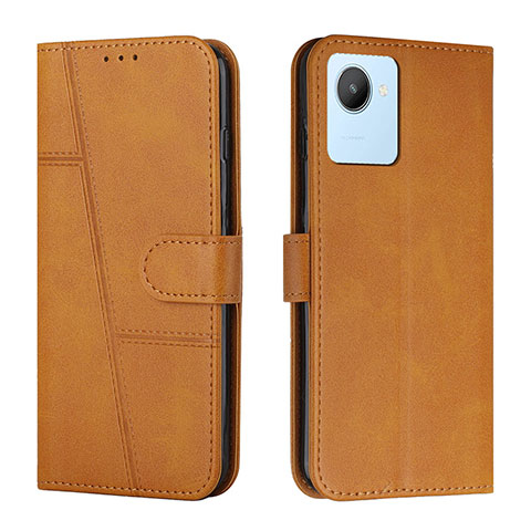 Coque Portefeuille Livre Cuir Etui Clapet Y01X pour Realme C30 Brun Clair