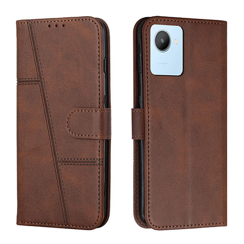 Coque Portefeuille Livre Cuir Etui Clapet Y01X pour Realme C30s Marron