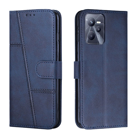 Coque Portefeuille Livre Cuir Etui Clapet Y01X pour Realme C35 Bleu