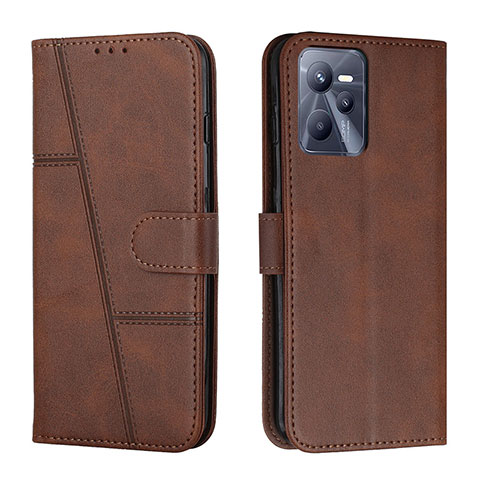 Coque Portefeuille Livre Cuir Etui Clapet Y01X pour Realme C35 Marron