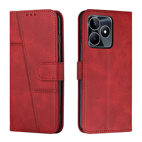 Coque Portefeuille Livre Cuir Etui Clapet Y01X pour Realme C53 Rouge