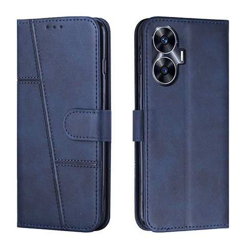 Coque Portefeuille Livre Cuir Etui Clapet Y01X pour Realme C55 Bleu