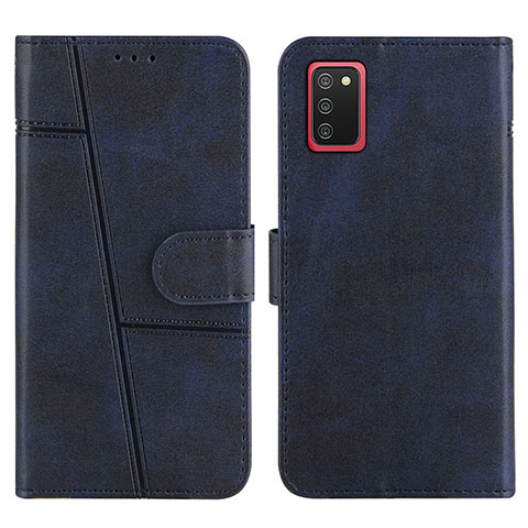 Coque Portefeuille Livre Cuir Etui Clapet Y01X pour Samsung Galaxy A02s Bleu