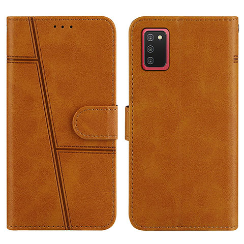 Coque Portefeuille Livre Cuir Etui Clapet Y01X pour Samsung Galaxy A02s Brun Clair