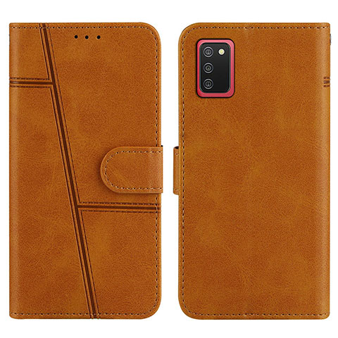 Coque Portefeuille Livre Cuir Etui Clapet Y01X pour Samsung Galaxy A03s Brun Clair