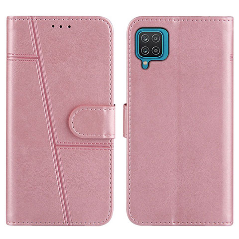 Coque Portefeuille Livre Cuir Etui Clapet Y01X pour Samsung Galaxy A12 Or Rose