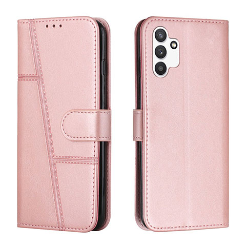 Coque Portefeuille Livre Cuir Etui Clapet Y01X pour Samsung Galaxy A13 4G Or Rose