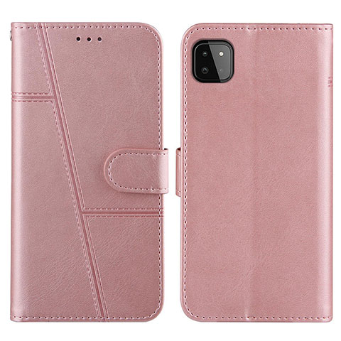 Coque Portefeuille Livre Cuir Etui Clapet Y01X pour Samsung Galaxy A22 5G Or Rose