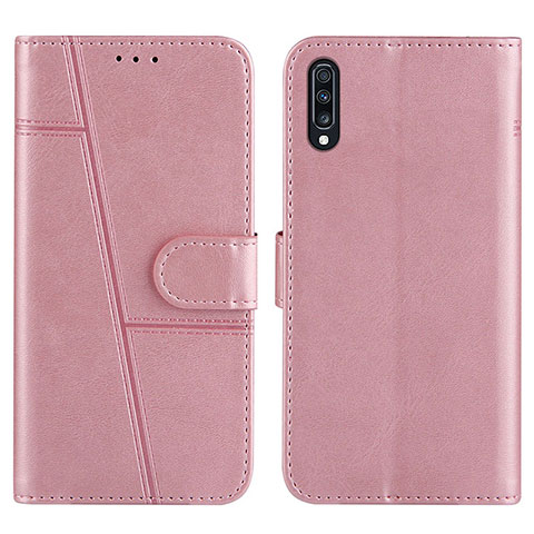 Coque Portefeuille Livre Cuir Etui Clapet Y01X pour Samsung Galaxy A30S Or Rose