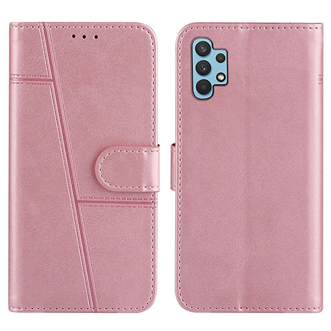 Coque Portefeuille Livre Cuir Etui Clapet Y01X pour Samsung Galaxy A32 4G Or Rose