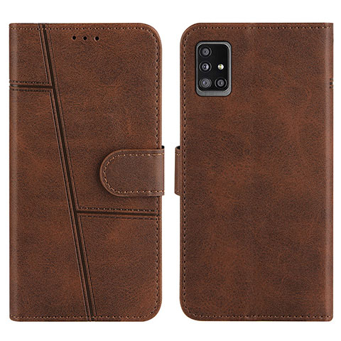 Coque Portefeuille Livre Cuir Etui Clapet Y01X pour Samsung Galaxy A51 4G Marron