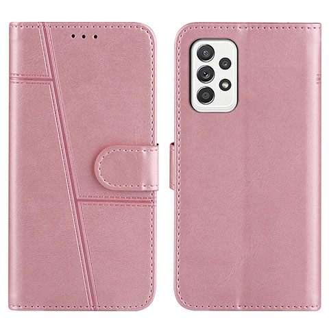 Coque Portefeuille Livre Cuir Etui Clapet Y01X pour Samsung Galaxy A52 4G Or Rose