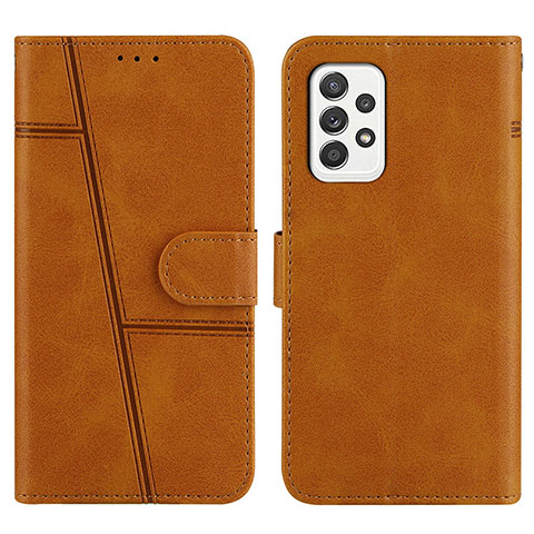 Coque Portefeuille Livre Cuir Etui Clapet Y01X pour Samsung Galaxy A52 5G Brun Clair