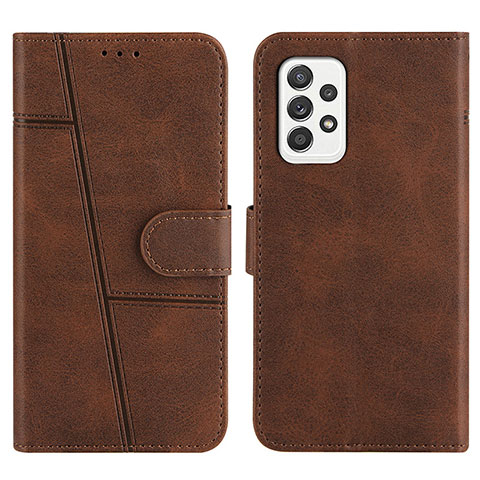 Coque Portefeuille Livre Cuir Etui Clapet Y01X pour Samsung Galaxy A52 5G Marron