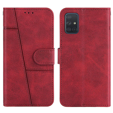 Coque Portefeuille Livre Cuir Etui Clapet Y01X pour Samsung Galaxy A71 4G A715 Rouge