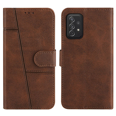 Coque Portefeuille Livre Cuir Etui Clapet Y01X pour Samsung Galaxy A72 4G Marron