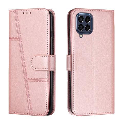 Coque Portefeuille Livre Cuir Etui Clapet Y01X pour Samsung Galaxy M33 5G Or Rose