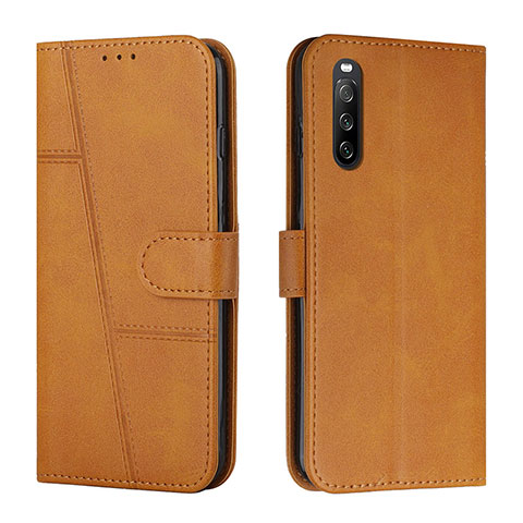 Coque Portefeuille Livre Cuir Etui Clapet Y01X pour Sony Xperia 10 IV SO-52C Brun Clair