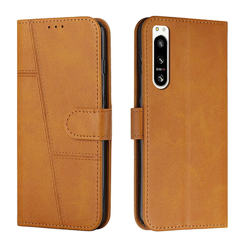 Coque Portefeuille Livre Cuir Etui Clapet Y01X pour Sony Xperia 5 IV Brun Clair