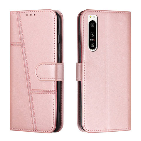 Coque Portefeuille Livre Cuir Etui Clapet Y01X pour Sony Xperia 5 IV Or Rose