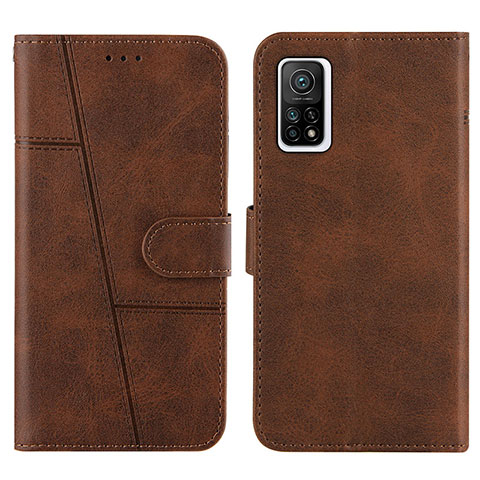 Coque Portefeuille Livre Cuir Etui Clapet Y01X pour Xiaomi Mi 10T 5G Marron