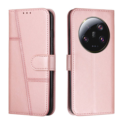 Coque Portefeuille Livre Cuir Etui Clapet Y01X pour Xiaomi Mi 13 Ultra 5G Or Rose