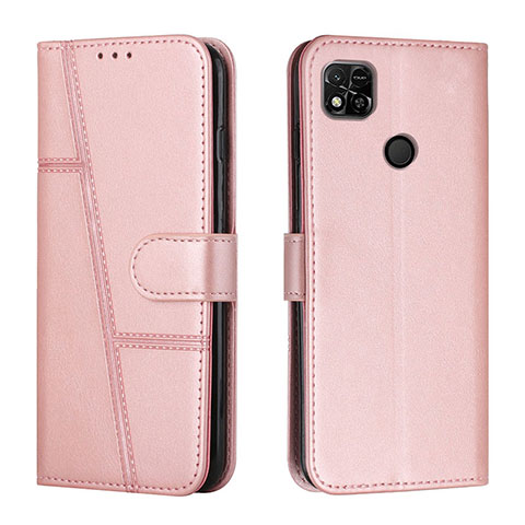 Coque Portefeuille Livre Cuir Etui Clapet Y01X pour Xiaomi POCO C3 Or Rose