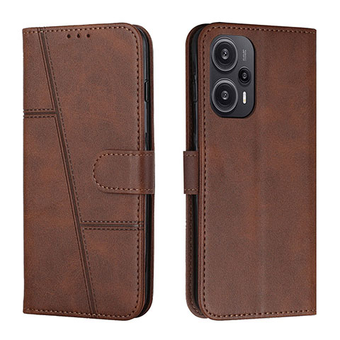 Coque Portefeuille Livre Cuir Etui Clapet Y01X pour Xiaomi Poco F5 5G Marron