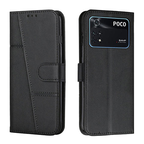 Coque Portefeuille Livre Cuir Etui Clapet Y01X pour Xiaomi Poco M4 Pro 4G Noir