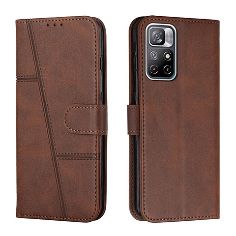 Coque Portefeuille Livre Cuir Etui Clapet Y01X pour Xiaomi Poco M4 Pro 5G Marron