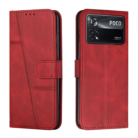 Coque Portefeuille Livre Cuir Etui Clapet Y01X pour Xiaomi Poco X4 Pro 5G Rouge