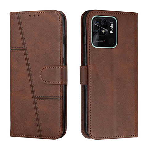 Coque Portefeuille Livre Cuir Etui Clapet Y01X pour Xiaomi Redmi 10 India Marron