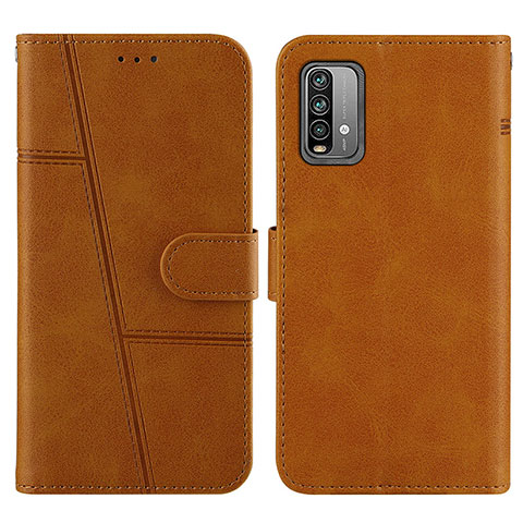 Coque Portefeuille Livre Cuir Etui Clapet Y01X pour Xiaomi Redmi 9 Power Brun Clair