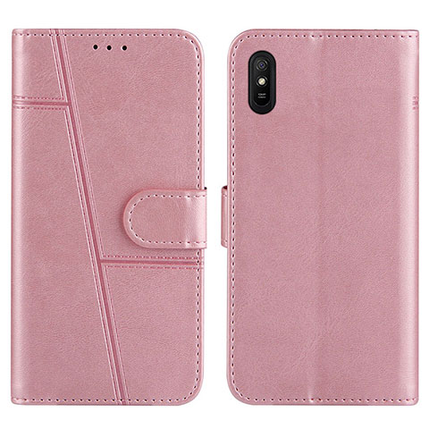 Coque Portefeuille Livre Cuir Etui Clapet Y01X pour Xiaomi Redmi 9A Or Rose