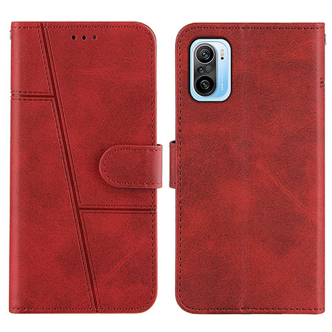 Coque Portefeuille Livre Cuir Etui Clapet Y01X pour Xiaomi Redmi K40 Pro+ Plus 5G Rouge